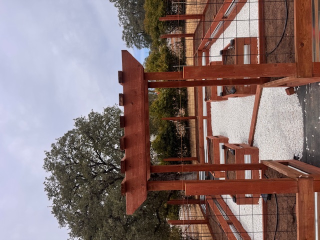 Garden pergola construction