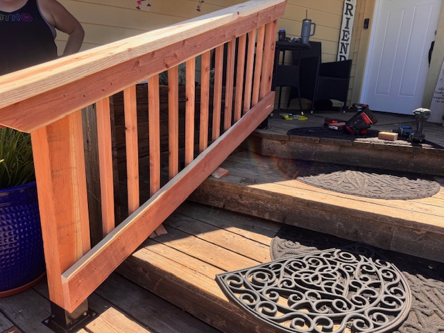 Finished deck railing