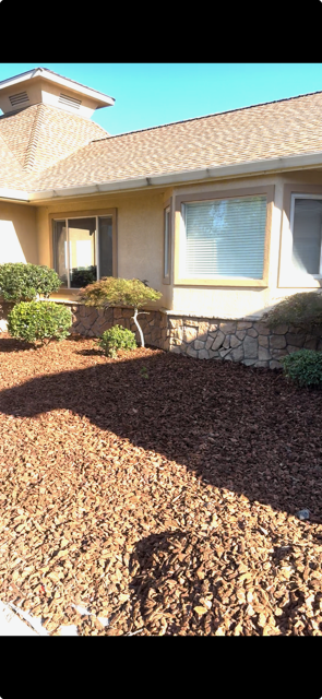 Fresh mulch bed landscaping