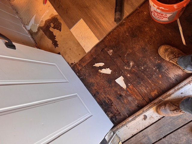Flooring demo in progress